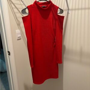 Express Red Long Sleeve Dress